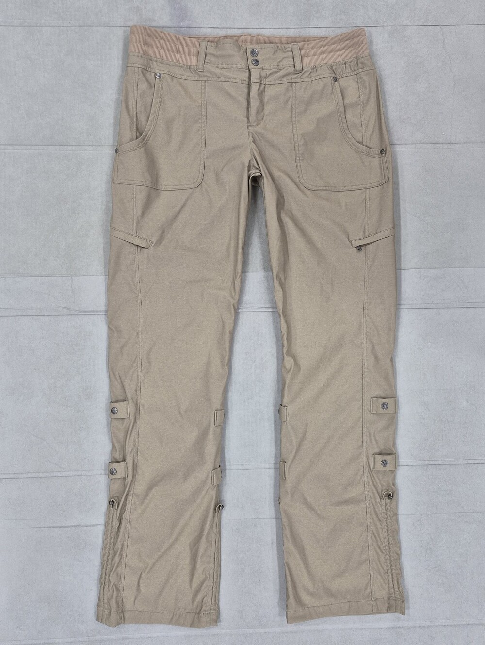Athleta Shasta Convertible Hiking Utility Pants women's 16T Tall khaki stretch - Picture 2 of 13